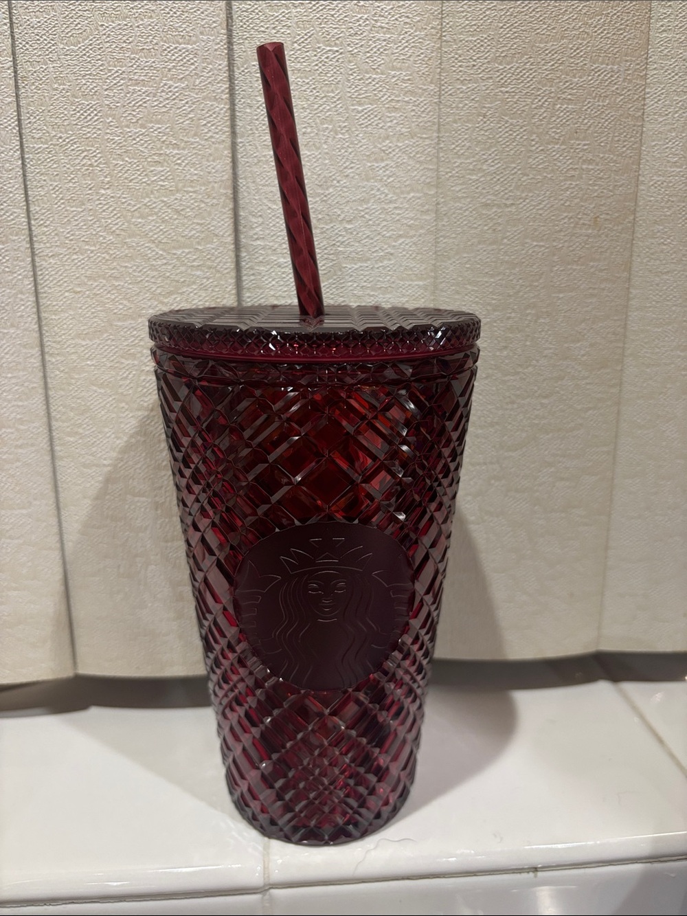 Starbucks Red Textured Reusable Tumbler with Straw